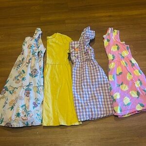 Lot of 5T girls spring dresses Floral Yellow gingham old navy carters cat & Jack